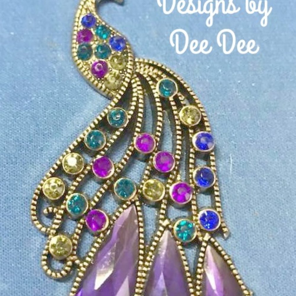 Peacock Necklace Enhancer or Scarf Jewelry
